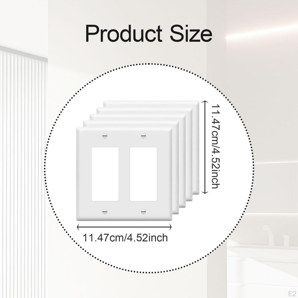 5 Count Duplex Outlet Plates, Modern Switch Covers for Household And Hotel Use