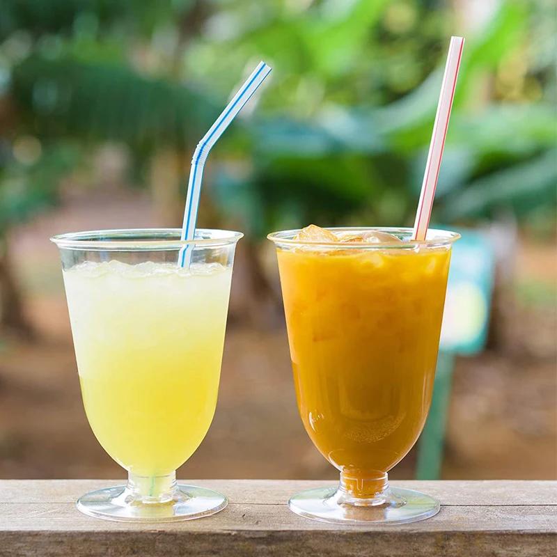 1000/100KS Vícebarevná ohebná brčka Plastové mléko Mléko Čaj Džus Pití Jednorázová brčka Svatební party Bar Kuchyňské potřeby