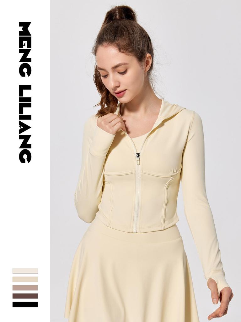 Antibacterial Bare Feel Sports Jacket - Long Sleeve, Zippered, Tight Fit for Yoga & Running, Spring/Autumn