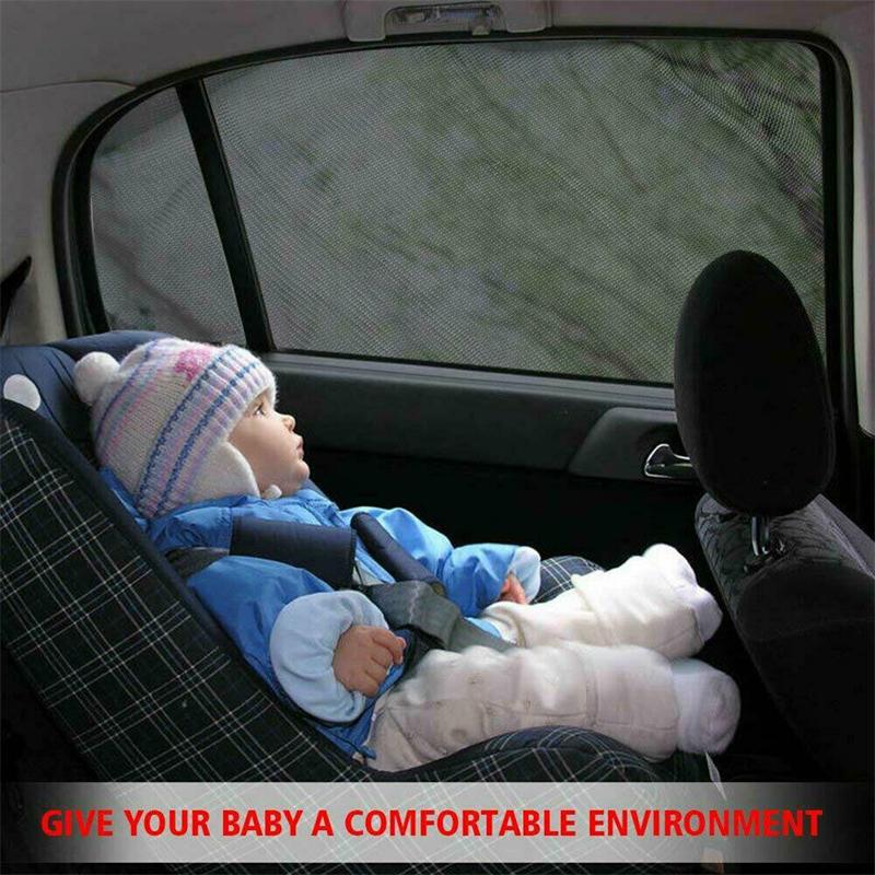 2pcs Car Sunshade Anti-mosquito Insulation UV Protective Glass Sunscreen Mesh