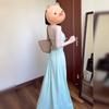 Seaside Vacation Green Halter Suspender Dress Children's Summer New Small Waist Dress