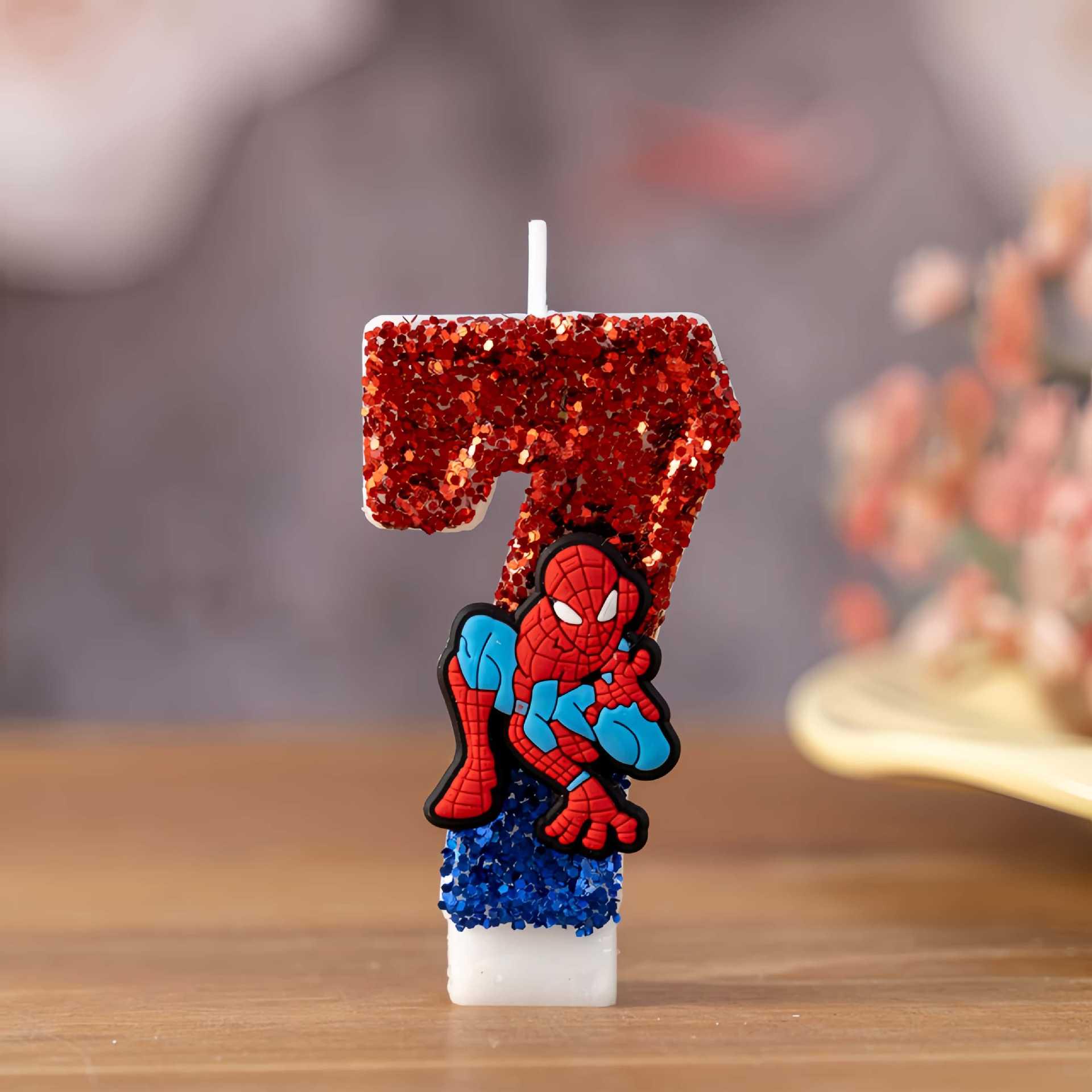 Cross-Border Creative Glitter Cartoon Number Birthday Cake Candles - First Birthday Celebration Party Decorations
