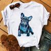 Cute French Bulldog T-shirt Animal Harajuku Print Pattern Shirt Fun French Bulldog Short Sleeves Animal Lover Tshirt dog mom Tee