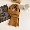 Autumn Knitted Pony Cute Wool Scarf for Women Thickened and Warm Korean Style Scarf Versatile Pony Embroidered Small Scarf