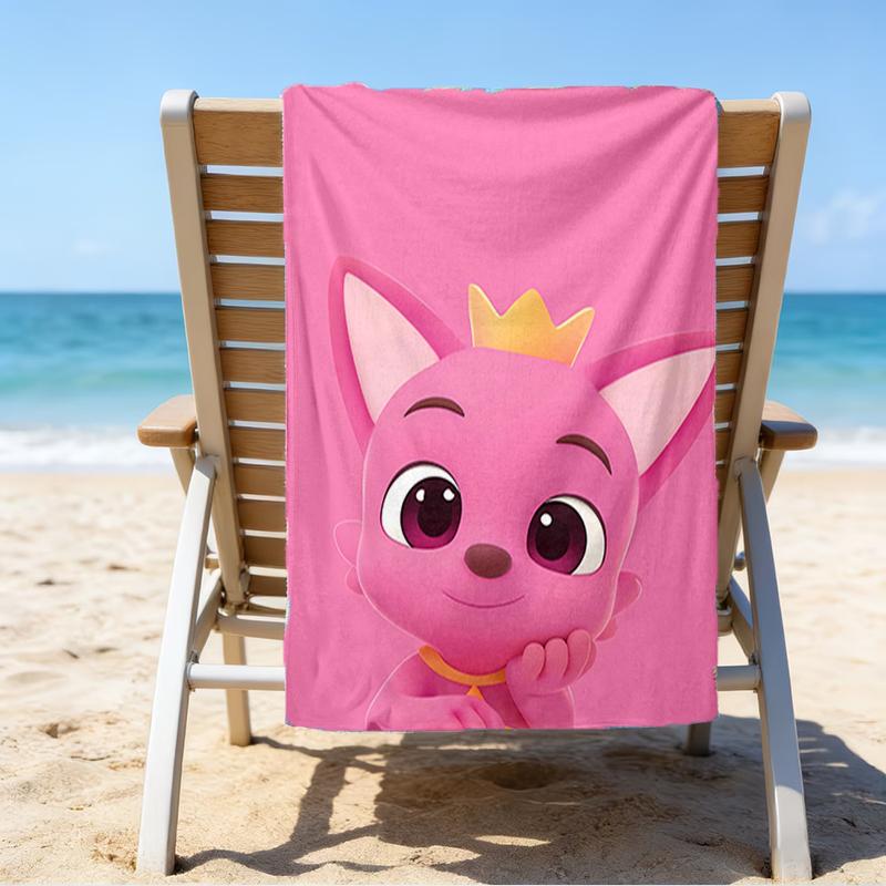Ultra-Soft Beach Towel with Pinkfong Wonderstar Theme,Ideal for Pool - Camping, Diving - Perfect Travel Essential, Vibrant Beach Towel.