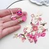 1pcs Rose Red Oil Drop Pendant Through The Alloy Earrings Diy Handmade Homemade Accessories Materials Multiple Styles