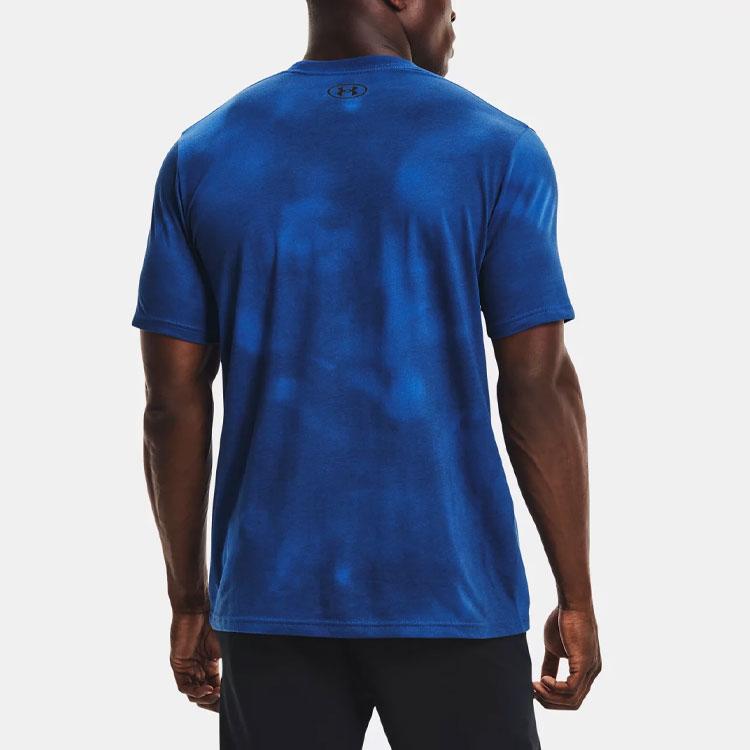 Under Armour Tie-Dye Loose Fit Training Casual Round Neck Short Sleeve T-Shirt Men Tops Blue 1366459-432
