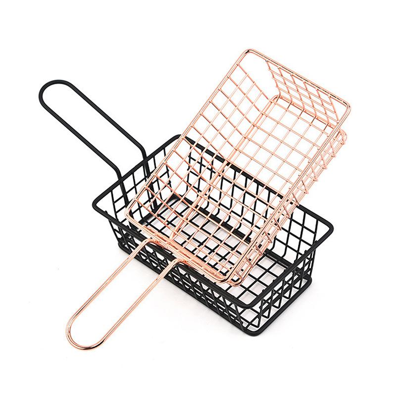 French Fries Basket Snack Bucket Fried Chicken Chip Storage Basket Food Frying Basket Oil Strainer Creative Tableware Container