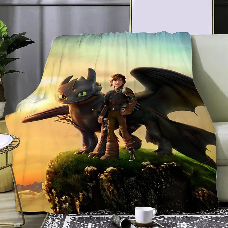 Heißer Film Drachenzähmen Leicht Gemacht Niedliche Drachen Aufgedruckte Picknickdecken Warme Decke Weiche und Bequeme Decke Zuhause Reisen Geburtstagsgeschenk
