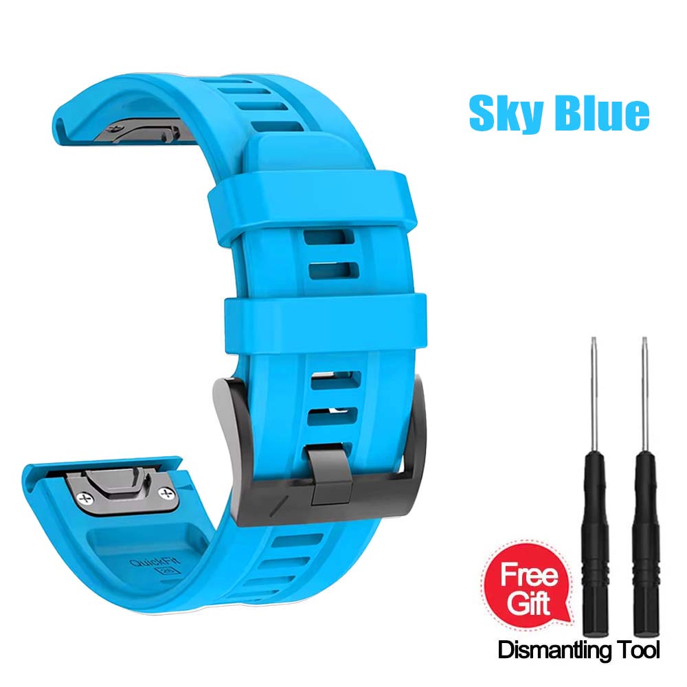 26MM 22MM Soft Silicone Watch Band Straps For Garmin Fenix 6X 6 Pro 7X 7 Easyfit Wristband Fenix 5 5X Plus Smartwatch Bracelet