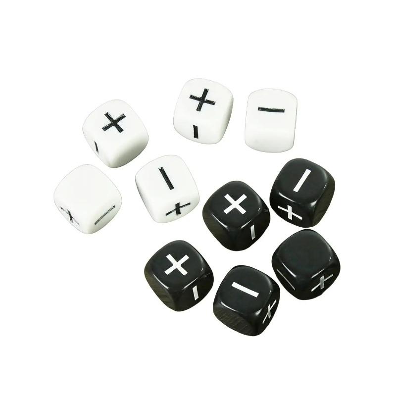 Игральные кости Fate, непрозрачные, черные, белые, 10 шт., 16 мм, для аксессуаров для настольных игр