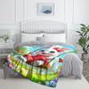Adorable Bunny on Swing Blanket Spring Garden Scene Cute Animal Print Flannel Throw Blanket for Kids Girls BedroomDecorationGift