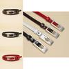 Simple Solid Color Silver Buckle Decoration Women Slim Waist Belt For Work And Fashion Outfits