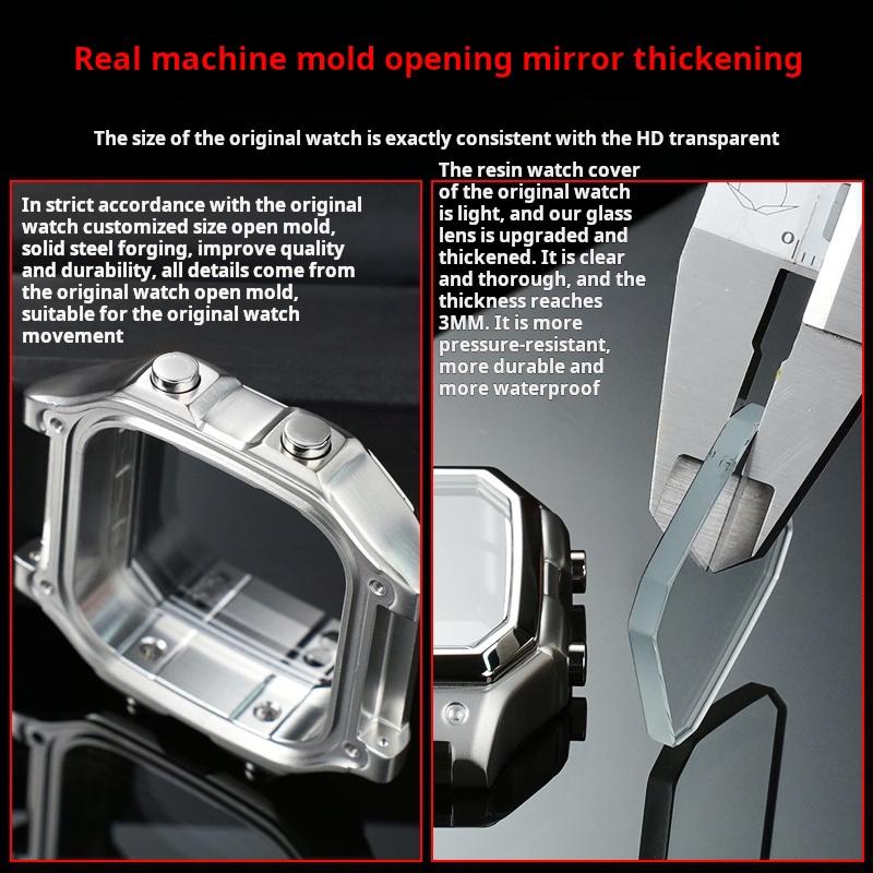 Ae1200 Fashion Accessories For Casio Case Kit Modified Metal AE-1200 Ae-1300 Bezel Glass Strap Ring Stainless Steel Watch Band