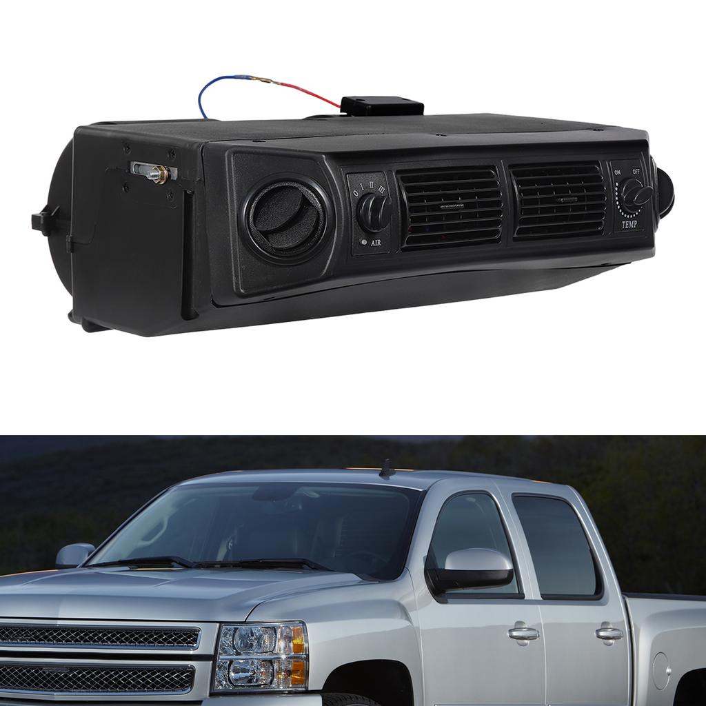 12V Truck Air Conditioning Evaporator, ABS Black Manual Control AC Evaporator, 3 Speed Air Flow Replacement for Car A/C System