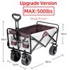 Wagon Outdoors Trolley Portable Garden Camping Cart Heavy Duty Large Capacity Fold Wagon Collapsible Folding Utility Beach Cart