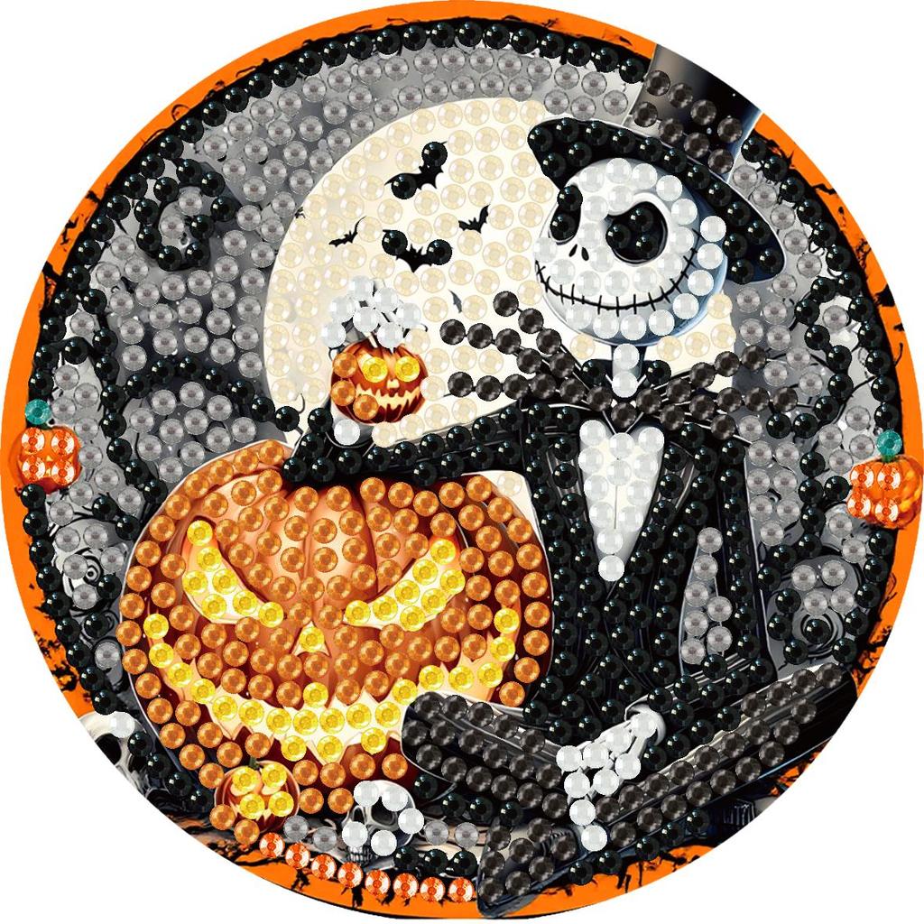 8 Pieces/set Disneys The Nightmare Before Christmas Series Diamond Painted Coasters DIY Diamond Art Coasters 5D Full Diamond Diamond Coasters