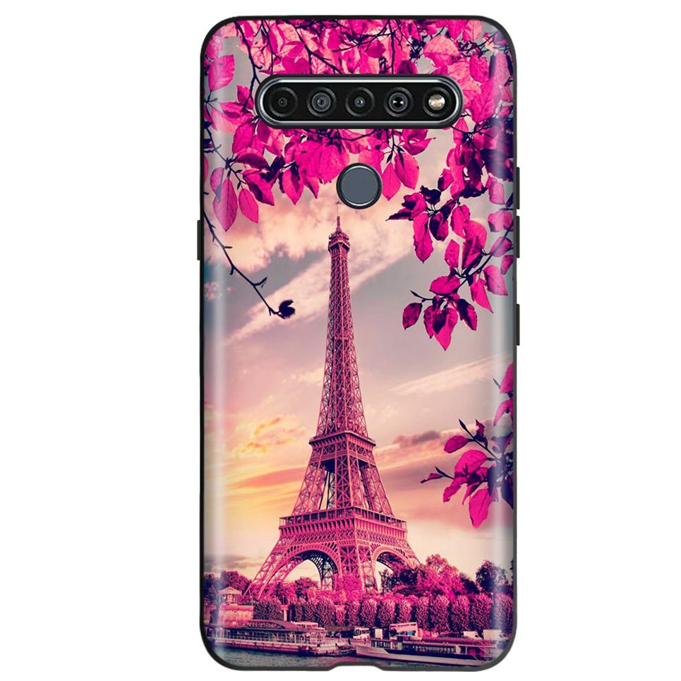 Black TPU Cover For LG K61 2020 CaseCute Cat Pattern Coque For LG K61K 61 LGK61 Luxury Matte Shockproof Protection Etui Bumper