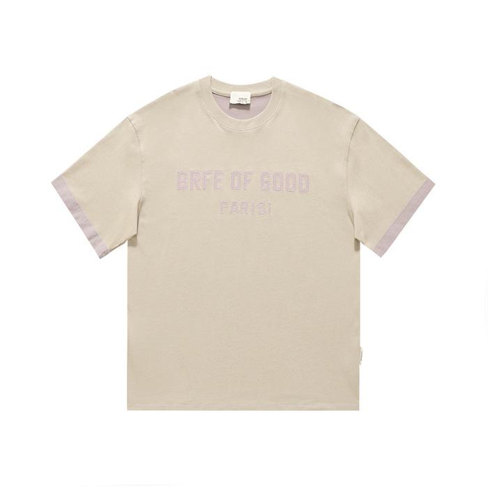 

Вышитые буквы Тяжелая футболка с коротким рукавом для мужского лета Чистый хлопок Свободная Повседневная Футболка с рукавом до локтя 3XL