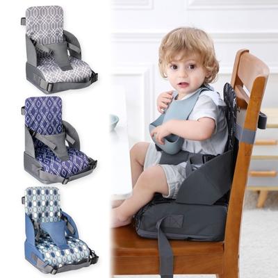 Toddler Booster Seat Breathable Kitchen Chair with Backrest Adjustable Straps And Cushion Support Portable Dining Table Heightening Seat
