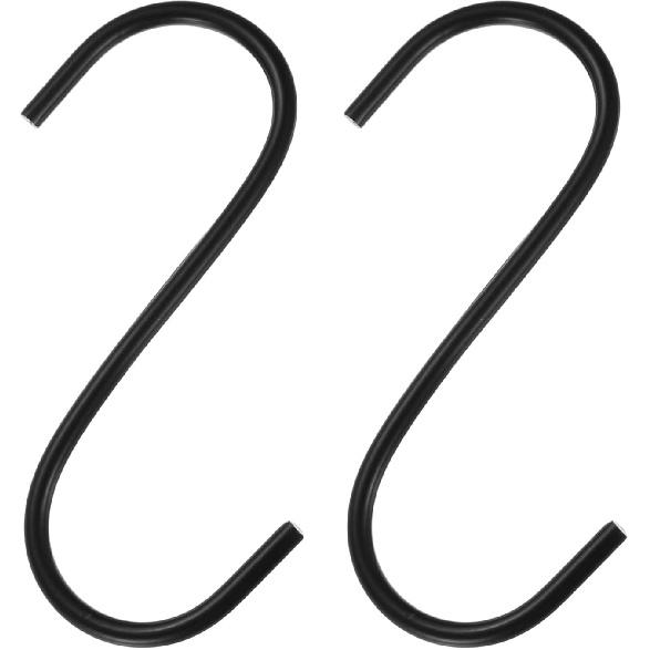 HARFINGTON 2pcs Long S Hooks 12 Inch Extra Long Metal S-Shaped Hanging Hooks High Manganese Steel S Hanger Storage Organizing Tool for Kitchen Garden