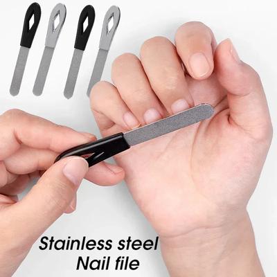 Professionele Nagelvijl Dubbelzijdig 2 STuks Roestvrij Staal Hoge Kwaliteit Pedicure Metalen Vijl Polish Verwijderaar Buffer Vinger Teen Gereedschap