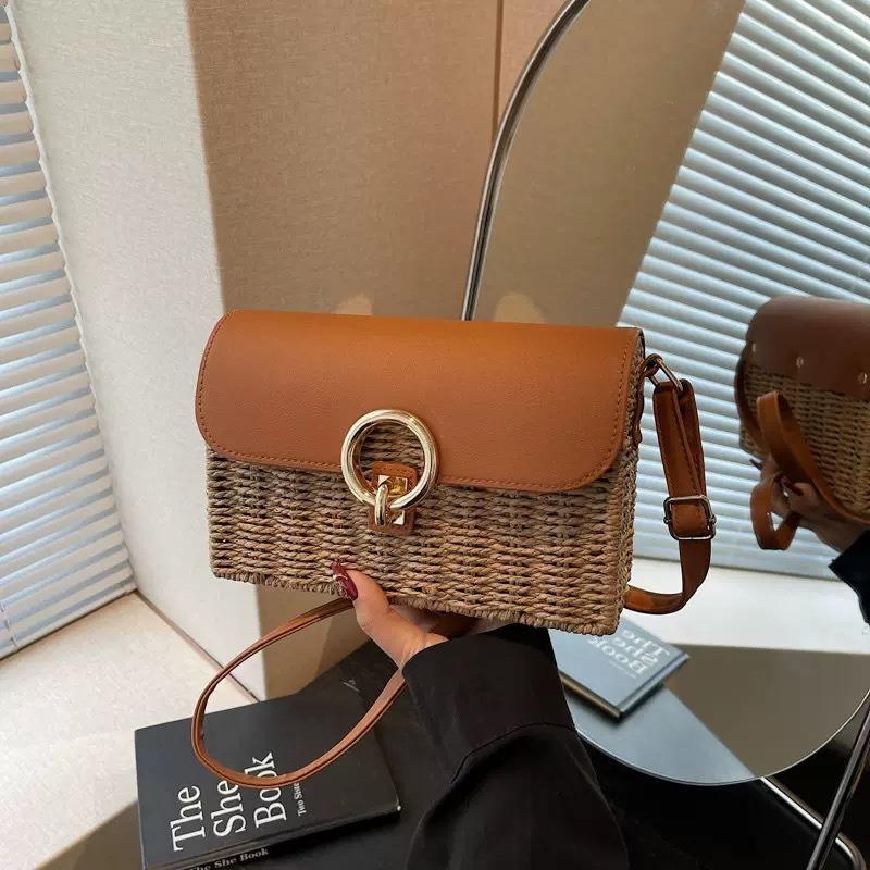 

Premium vacation straw bag women s new summer versatile woven bag shoulder women s bag messenger bag beach bag