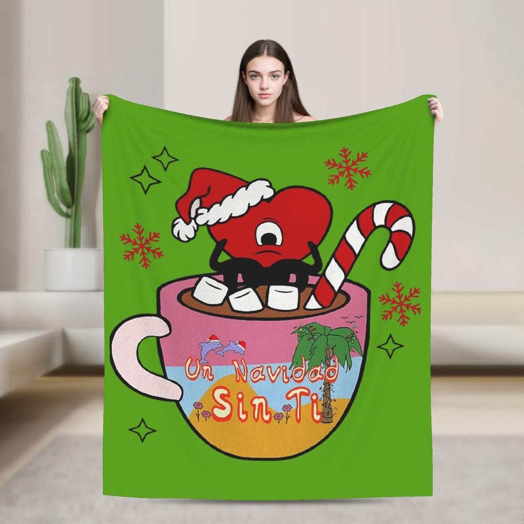 BAD BUNNY TOUR 2025 Blankets Coral Fleece Plush Winter Multi-function Lightweight Thin Throw Blankets for Bed Outdoor Bedspread
