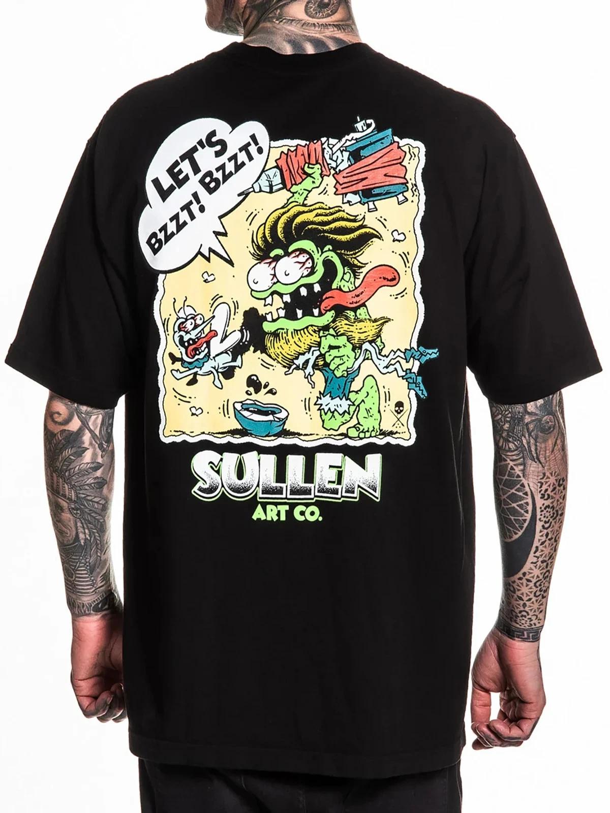 

Sullen Men s Bzzt Bzzt Short Sleeve One Ton T-shirt Relaxed Fit Tattoo Tee S