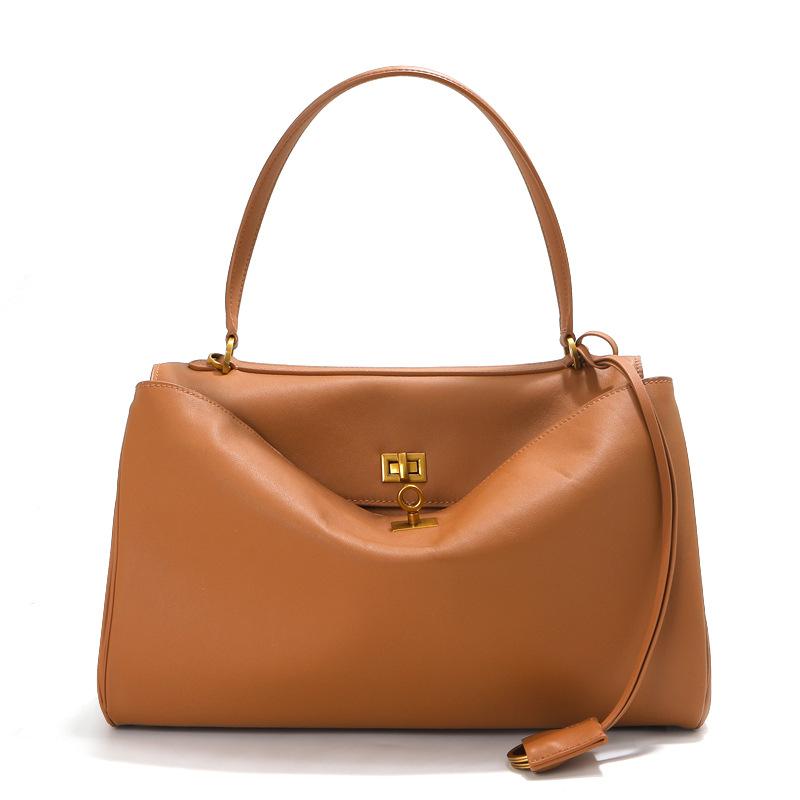 Custom Handmade Genuine Leather Womens Bag High-End Soft Cowhide Top Layer Leather Bag Single Strap Large Capacity Handbag