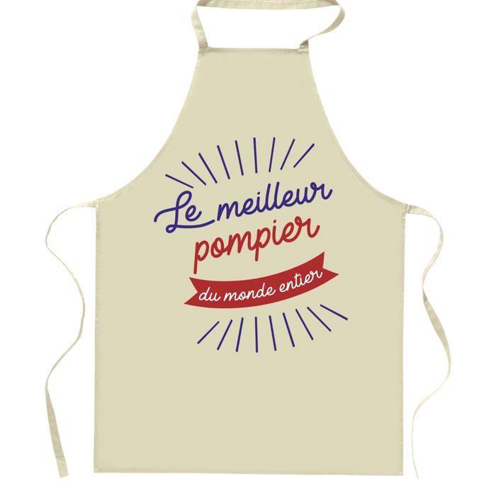 Tablier de cuisine - Planetee - Motif pompier - Coton résistant - Impression France