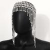European Luxury All Rhinestone Headband for Women Long Tassel Bridal Headband Fashionable Hair Accessories Tiara Headwear Jewel