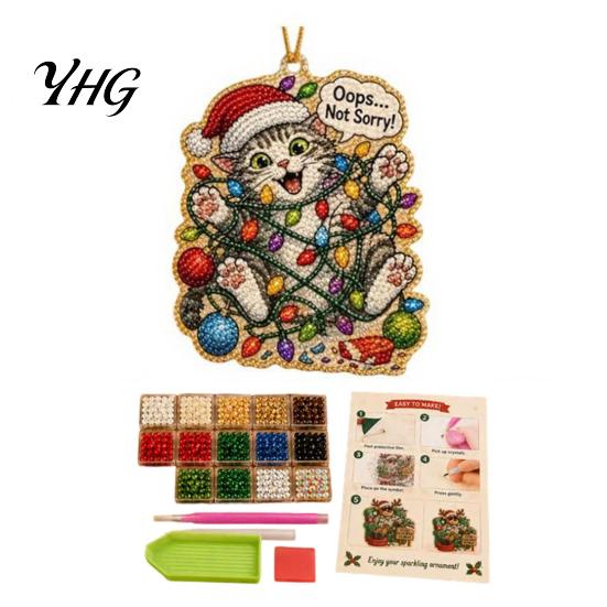 Creative Craft Activities for Families Christmas Hanging Faux Pearl Art Kit Adult, DIY Bead Sparkling Beads Painting Pendant Ornament, Handmade