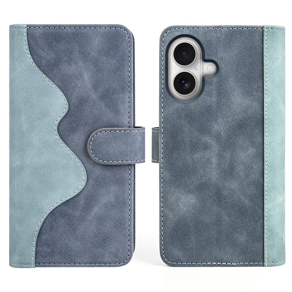 For iPhone 17 Wallet Case Leather Phone Cover Splicing Color