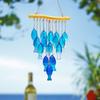 Blauer Glasfisch Windspiel Handgefertigt Nautisches Fisch-Thema Sonnensammler Innen Außen Garten Hof Terrasse Hängende Windglocke Dekoration