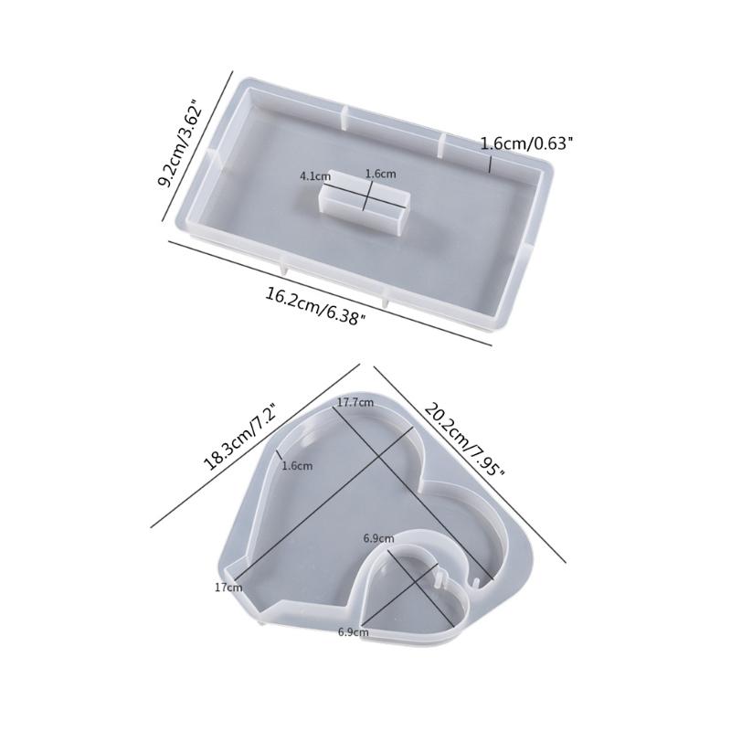 Photo Frame Silicone Mold with Base Semi-stereoscopic Love Splicing Epoxy Resin Casting Pendant Mold Suitable for Crafts