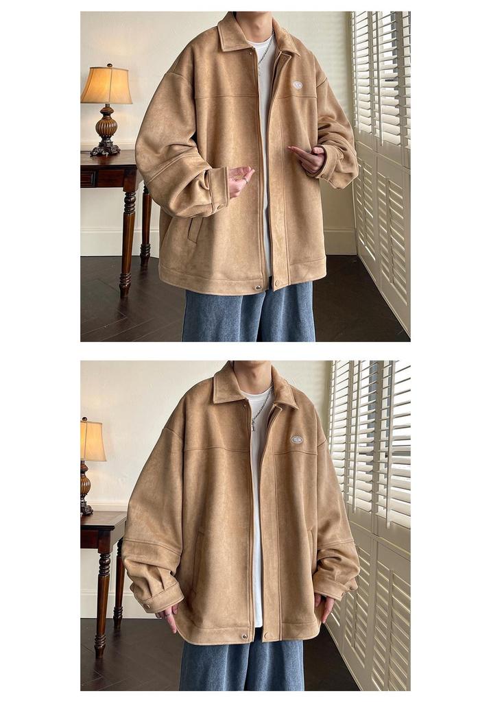 Men's Hong Kong Style Retro Suede Jacket - Cityboy Trendy Spring/Autumn