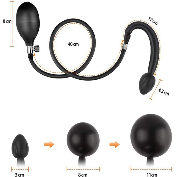 Adult Products Silicone Inflated Anal Dildo Built In Metal Ball Anal Dilator Prostate Massage Sex Toys