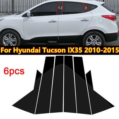 6 Stücke Auto Säulenpfosten Fensterleisten Abdeckung Zierleisten Dekoration Aufkleber Glänzend Schwarz für Hyundai IX35 2010-2015