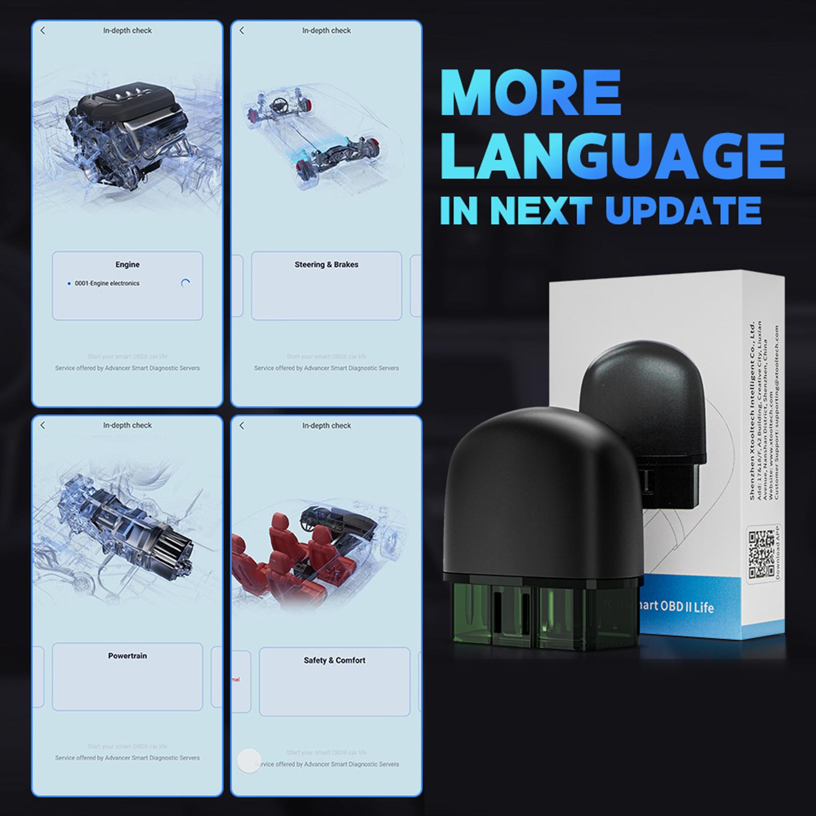 Wireless OBD2 Scanners Suitable for OS System Devices Multiple Vehicle Coverage 1996+ Models Real Time Data Stream