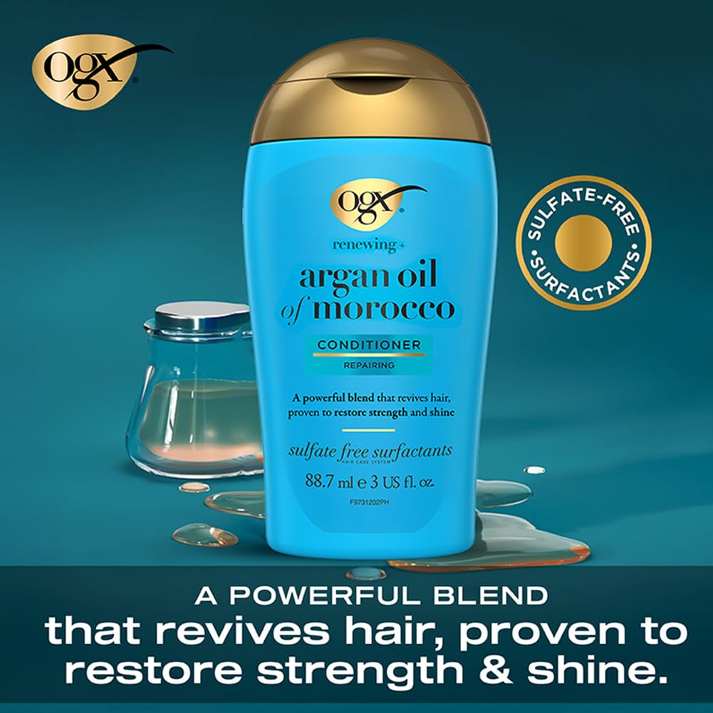 OGX Renewing + Argan Oil of Morocco Hydrating Growth Hair Conditioner to Help Moisturize, Soften & Strengthen Hair | Cold Pressed Argan oil with vit
