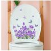 Purple Flower Butterfly Wall Sticker Bathroom Toilet Decor Living Room Cabinet Home Decoration Decals Beautify Self Adhesive Mur