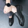 New Platform Outdoor Male Shoes Stylish Classic Men's Loafers Men Thick-soled Wedding Shoes Black Leather Formal Business Shoes