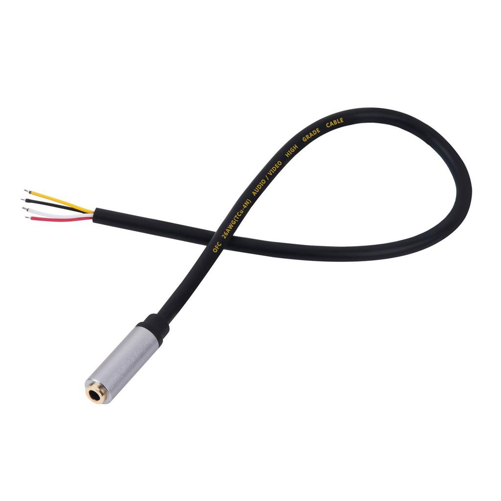 3.5mm Female Plug To Bare Wire Open End Cable TRRS 4 Pole Stereo Auditory Replacement for Earphones and Microphones