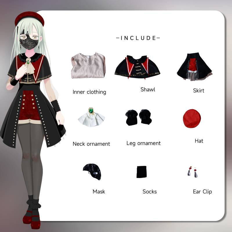 

Bang Dream Its Mygo Костюм для косплея Сакико Тогавы Мортис Хэллоуин Подарок Вечеринка Mortis,XS