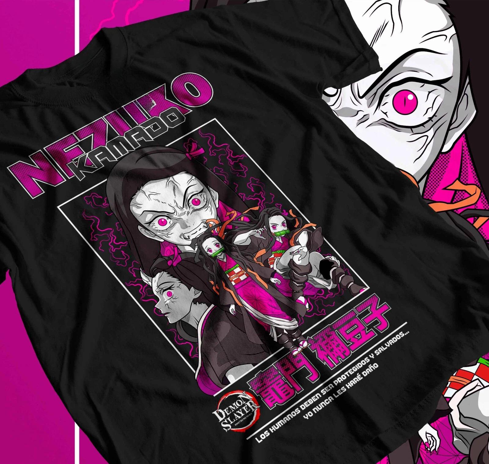 

Nezuko Tshirt Demon Slayer Kokushibo Kimetsu No Yaiba Tanjiro Shirt Summer Unisexs and Womens Breathable Tshirt Top S