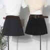 Polka Dot High-Waist Wool-Blend A-Line Mini Skirt for Women