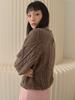 Sorry, Too Much Love Raglan Cable Wool Knit Pullover_Brown