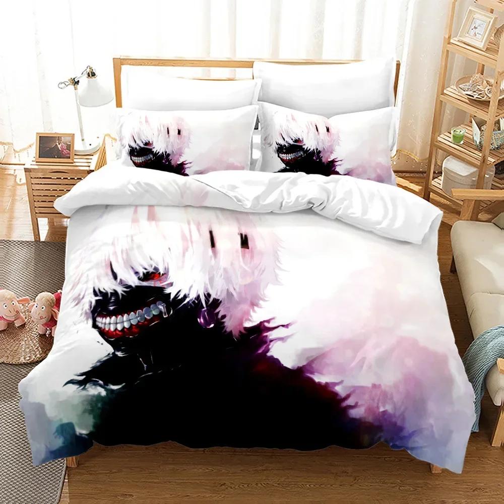 Tokyo Ghoul Kaneki Ken Comfortable Duvet Quilt Cover Pillowcase Bedding Set Children Bedroom Decoration Home Textile