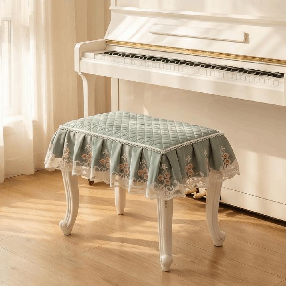 Thick Floral Makeup Stool Cover Floral Pattern Seat Chair Slipcover Stool Cushion Cover Household
